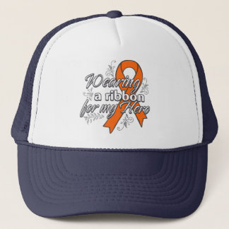 Leukemia Wearing a Ribbon for My Hero Trucker Hat