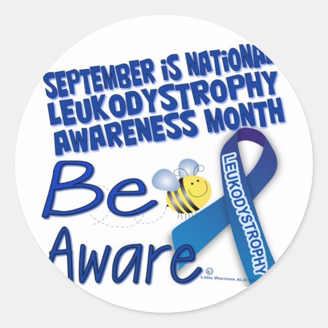 LEUKODYSTROPHY AWARENESS MONTH CLASSIC ROUND STICKER (Front)
