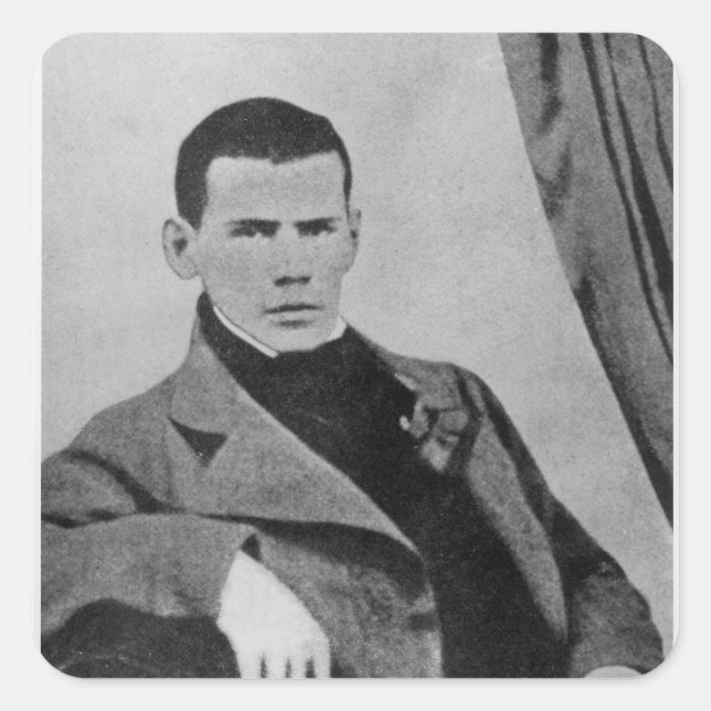 Lev Nikolaevich Tolstoy  as a student Square Sticker (Front)