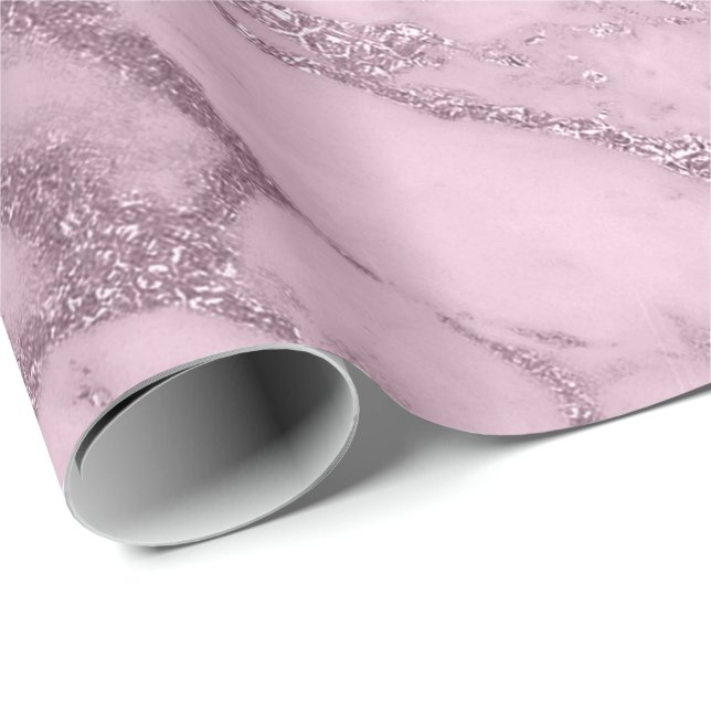 Levander Mauve Marble Stone Abstract Metalli Wrapping Paper (Roll Corner)