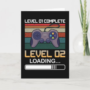 Level 01 Complete Level 02 Birthday Video Game Card