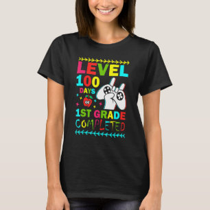 Level 100 Days Of 1st Grade Primary School Game Co T-Shirt