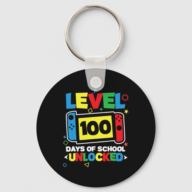 Level 100 Days Of School Complete Game Controller  Keychain (Front)