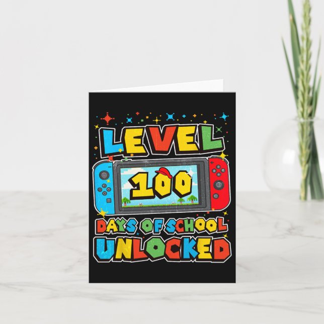 Level 100 Days Of School Complete Gamer Video Game Card (Front)