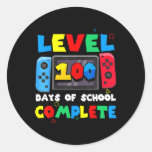 Level 100 Days Of School Complete Gamer Video Game Classic Round Sticker