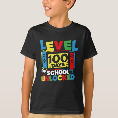 Level 100 Days of School Complete Gamer Video Game T_Shirt