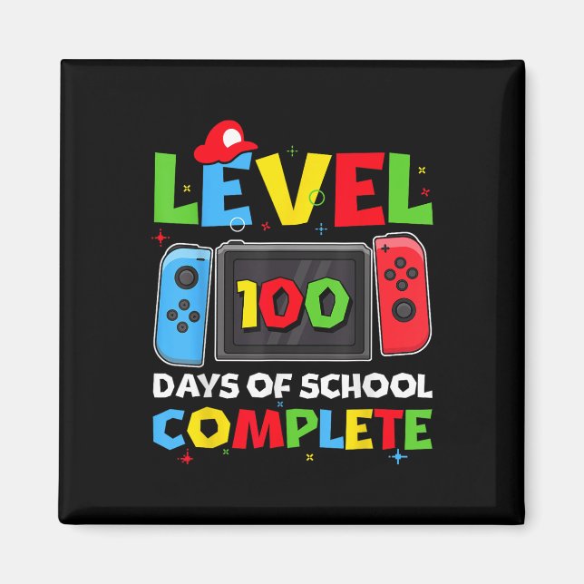 Level 100 Days Of School Complete Video Game 100th Magnet (Front)