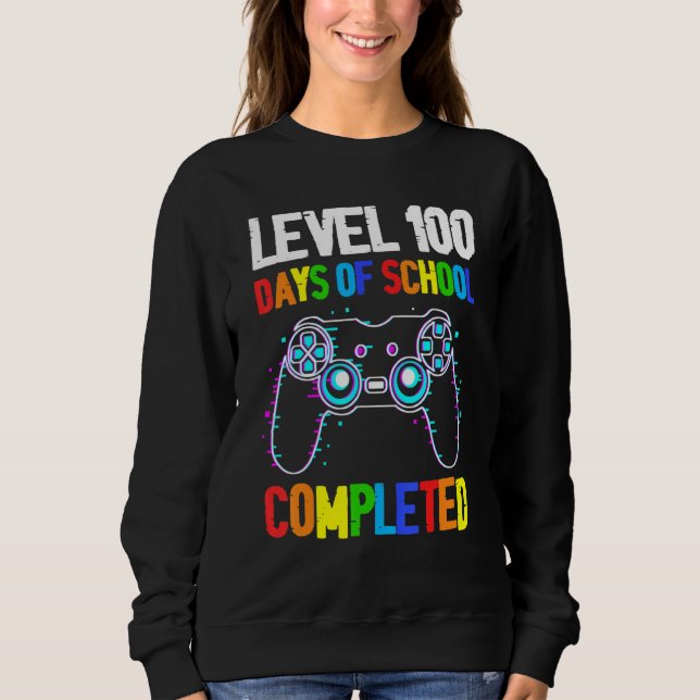 Level 100 Days Of School Complete Video Games Boys Sweatshirt (Front)