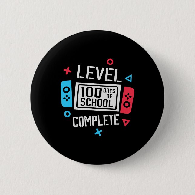 Level 100 Days Of School Complete Videos Game Smar Button (Front)