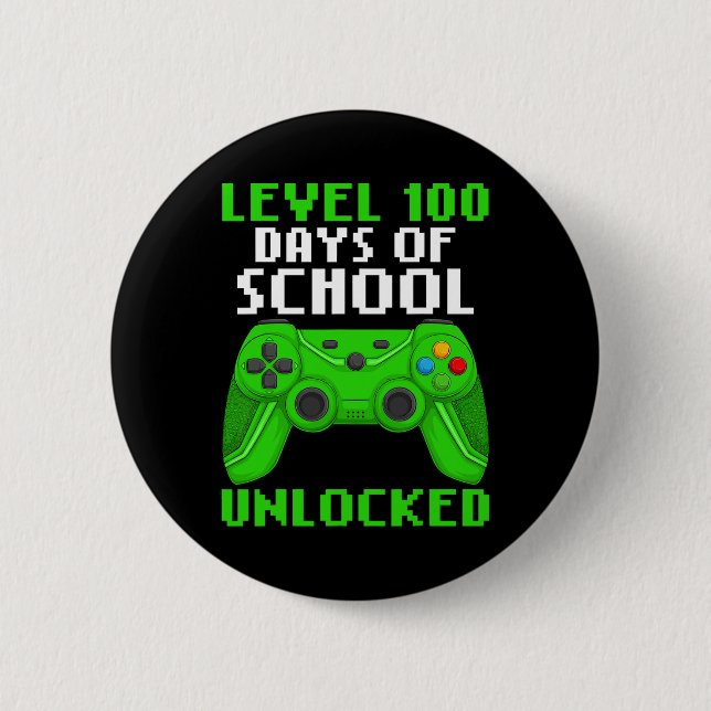 Level 100 Days Of School Completed Gaming Controll Button (Front)