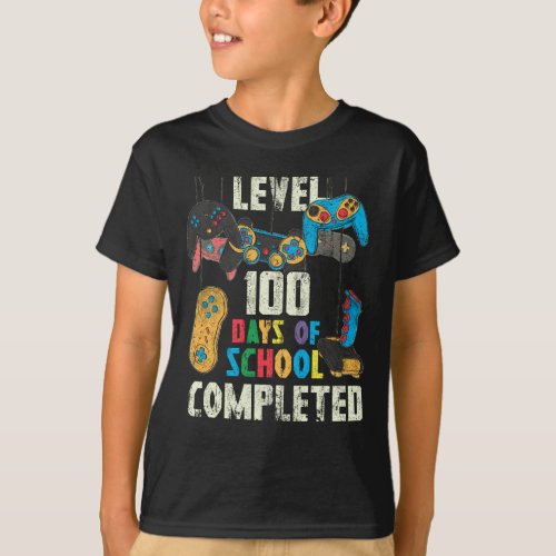 Level 100 Days Of School Completed Video T_Shirt