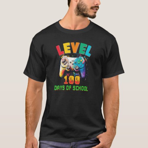 Level 100 Days Of School Gamer Video Games 100th T_Shirt