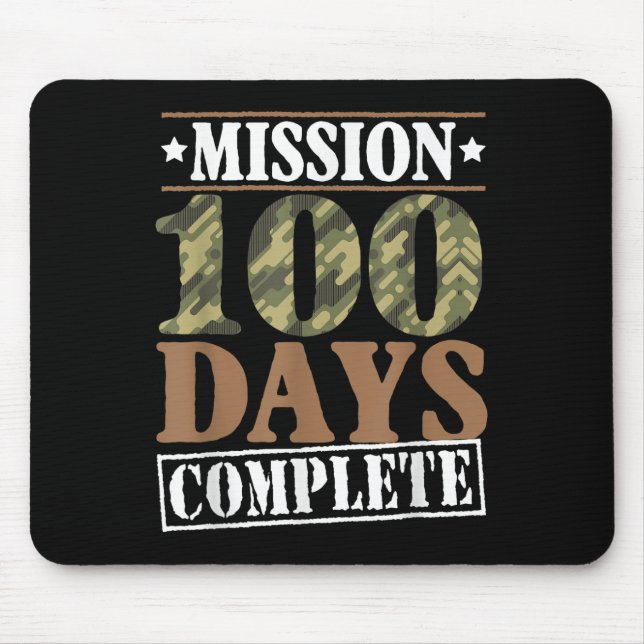 Level 100 Days Of School Mission Complete Games Bo Mouse Pad (Front)