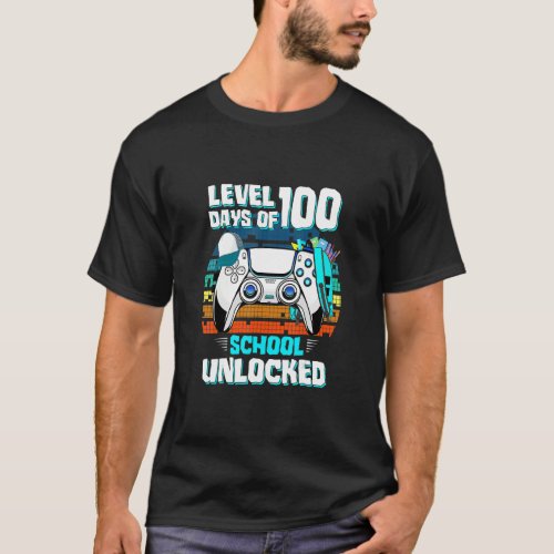 Level 100 Days Of School Unlock Teacher Student Bo T_Shirt