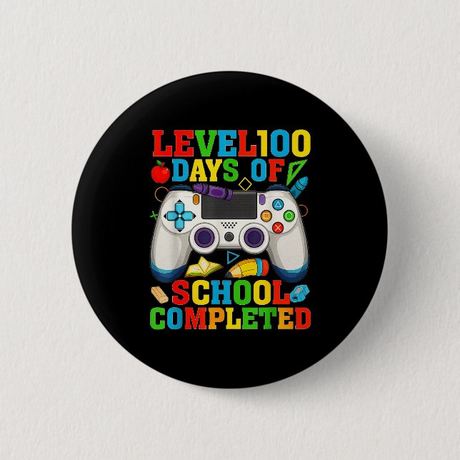 Level 100 Days Of School Unlocked Boys 100th Day O Button (Front)