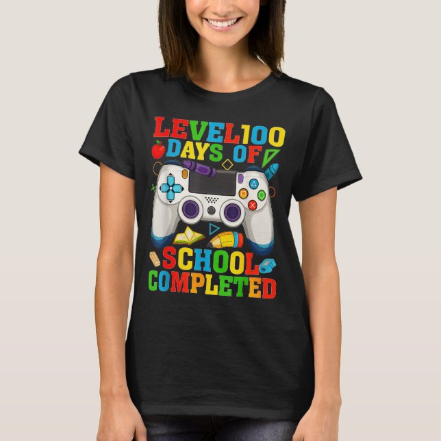 Level 100 Days Of School Unlocked Boys 100th Day O T-Shirt (Front)