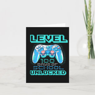 Level 100 Days Of School Unlocked Boys Girls Kids  Card