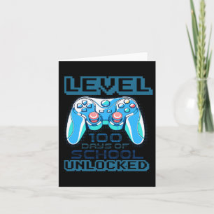 Level 100 Days Of School Unlocked Boys Girls Kids  Card