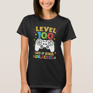 Level 100 Days Of School Unlocked Gamer 100th Day T-Shirt
