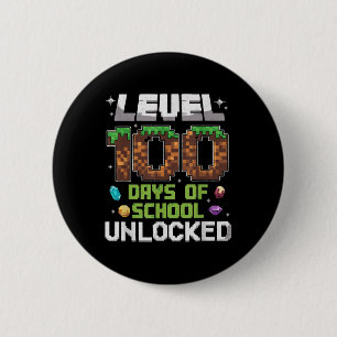 Level 100 Days Of School Unlocked Gamer Boy Kids 1 Button