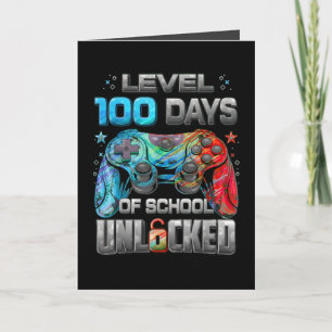 Level 100 Days of School Unlocked Gamer Style Card