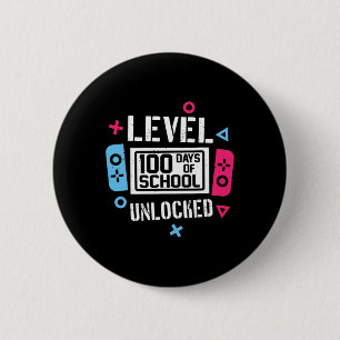 Level 100 Days Of School Unlocked Gamer Video Game Button