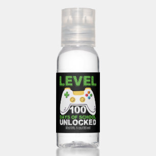Level 100 Days Of School Unlocked Gamer Video Game Hand Sanitizer