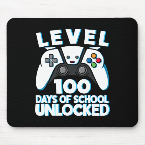 Level 100 Days Of School Unlocked Gamer Video Game Mouse Pad