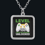 Level 100 Days Of School Unlocked Gamer Video Game Silver Plated Necklace<br><div class="desc">Level 100 Days Of School Unlocked Gamer Video Games Boys</div>