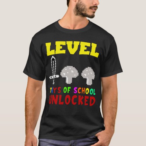 Level 100 Days Of School Unlocked Gamer Video Game T_Shirt