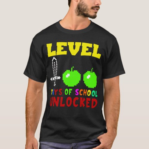 Level 100 Days Of School Unlocked Gamer Video Game T_Shirt