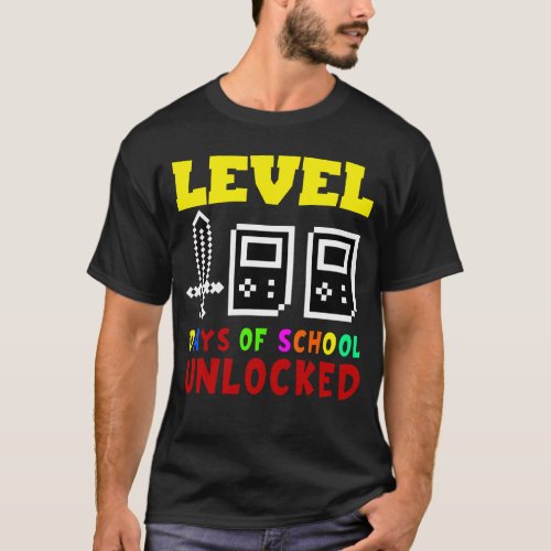 Level 100 Days Of School Unlocked Gamer Video Game T_Shirt