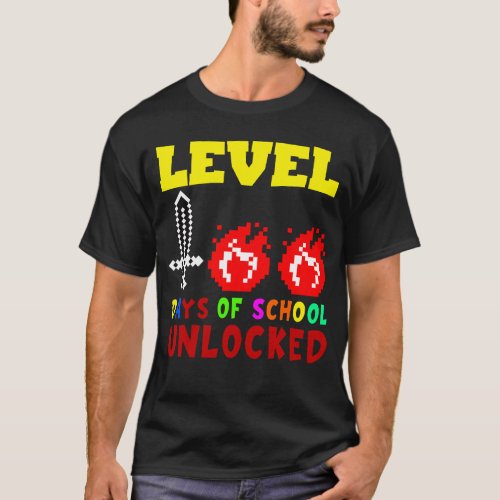 Level 100 Days Of School Unlocked Gamer Video Game T_Shirt