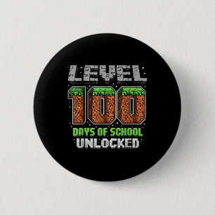 Level 100 Days Of School Unlocked Pixel Video Game Button