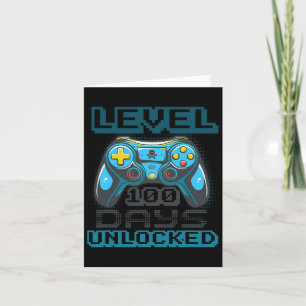 Level 100 Days Of School Unlocked Video Game Boys Card