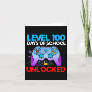 Level 100 Days Of School Unlocked Video Games Boys Card