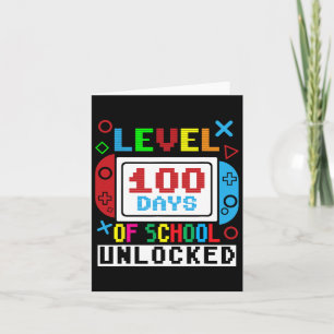 Level 100 Days Of School Unlocked Video Games Boys Card
