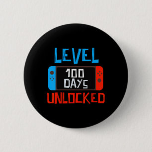 Level 100 Days School Unlocked Gamer Boys Funny 10 Button