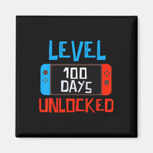Level 100 Days School Unlocked Gamer Boys Funny 10 Magnet