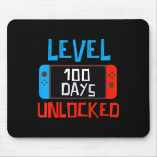 Level 100 Days School Unlocked Gamer Boys Funny 10 Mouse Pad