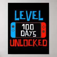 Level 100 Days School Unlocked Gamer Boys Funny 10