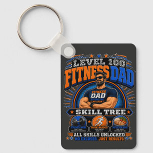Level 100 Fitness Dad Shirt – Skill Tree Gym Dad T Keychain