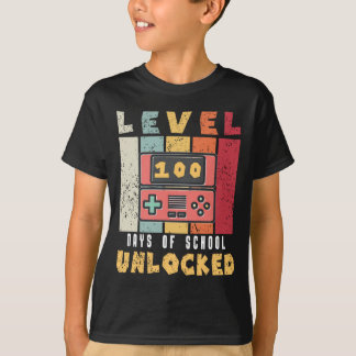 Level 100 Of school unlocked cool gamer boy T-Shirt