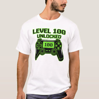 Level 100 Unlocked 100th Day of School Gamer T-Shirt