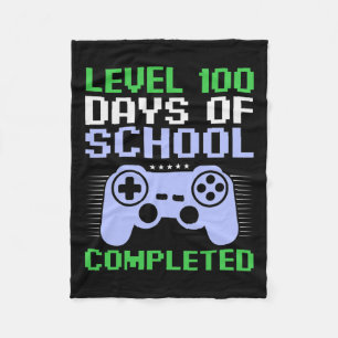 Level 100th Day Of School Completed For Kids Fleece Blanket