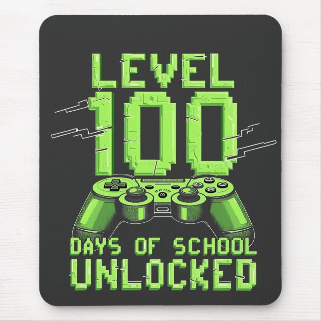 Level 100th Days of School Unlocked Gaming School Mouse Pad (Front)
