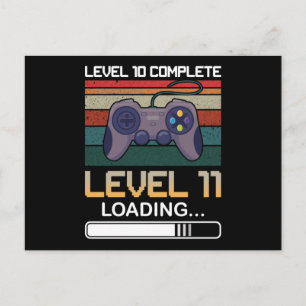 Level 10 Complete Level 11 Birthday Video Game Postcard