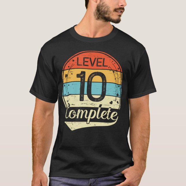 Level 10 Complete Retro 10Th Wedding Anniversary T-Shirt (Front)