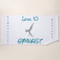 Level 10 Gymnast Beach Towel w / Her Name