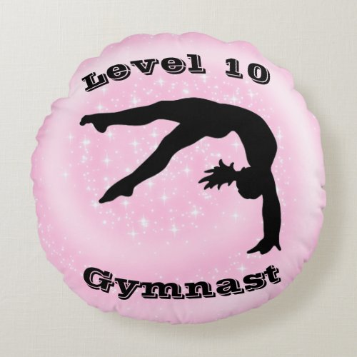 Level 10 Gymnast Round Pillow